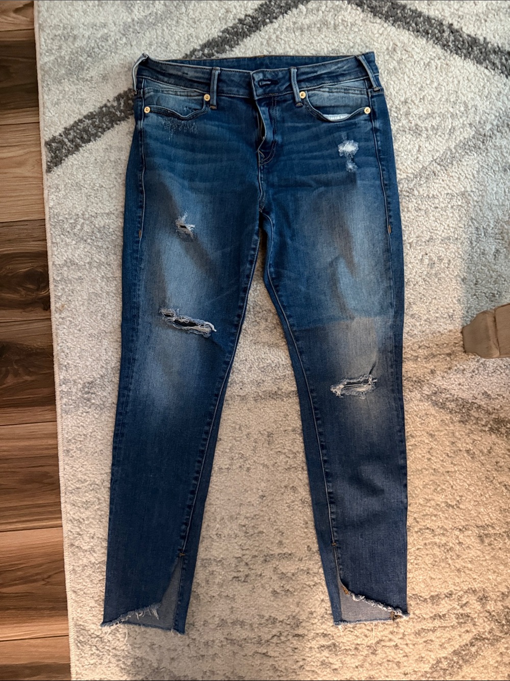 True Religion Dark Blue Distressed Skinny Jeans